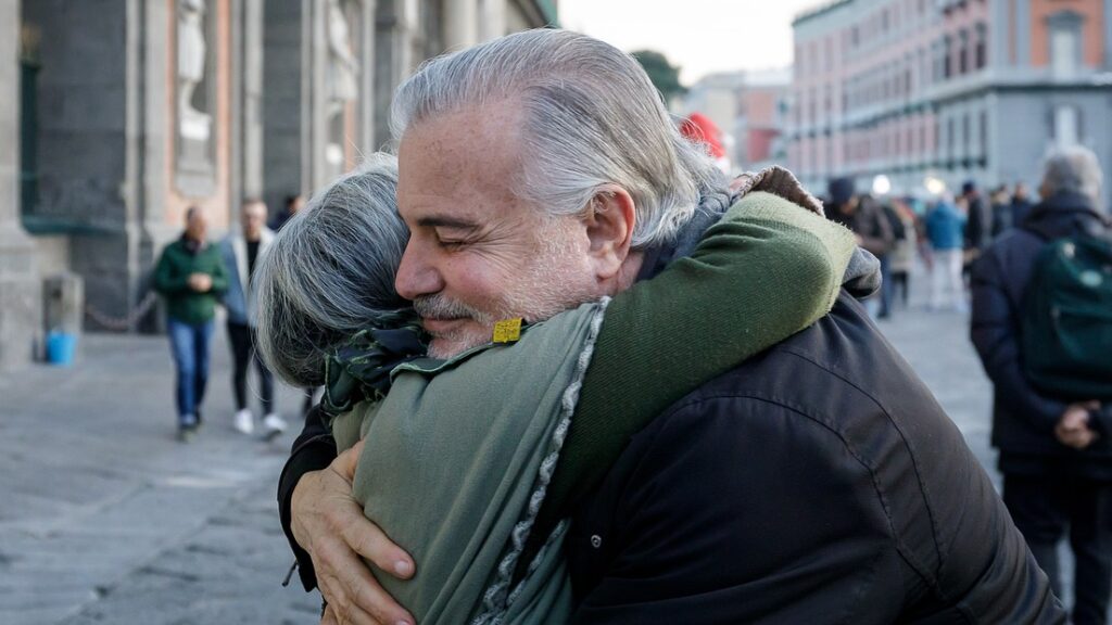 merry christmas, embrace, hug, old people, solidarity, peace, friendship, love, equality, people, supportive, street, city square, gesture, friendship day